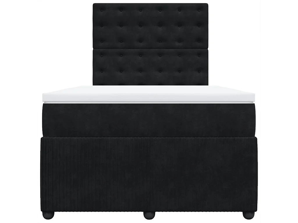 Cama boxspring com colchão 120x200 cm veludo preto