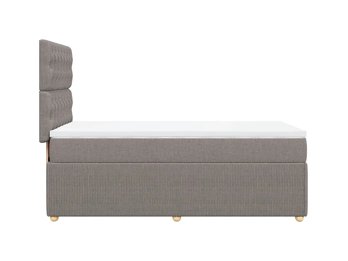 Sommier à lattes de lit avec matelas Taupe 90x190 cm Tissu