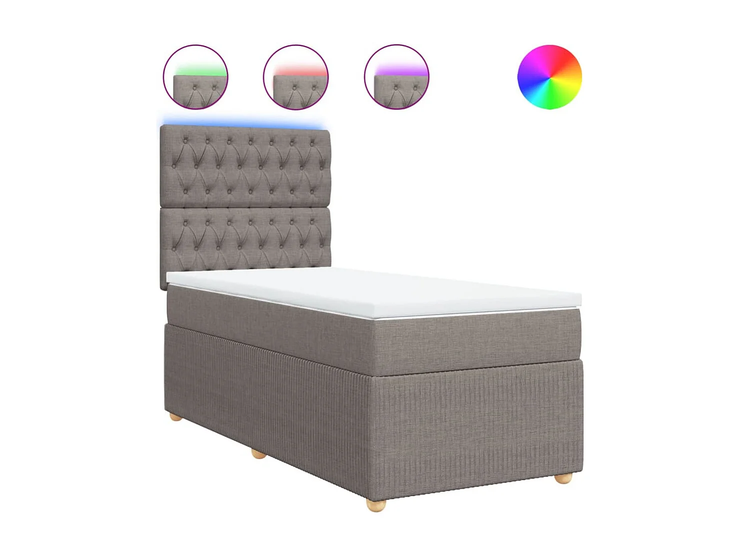 Sommier à lattes de lit avec matelas Taupe 90x190 cm Tissu