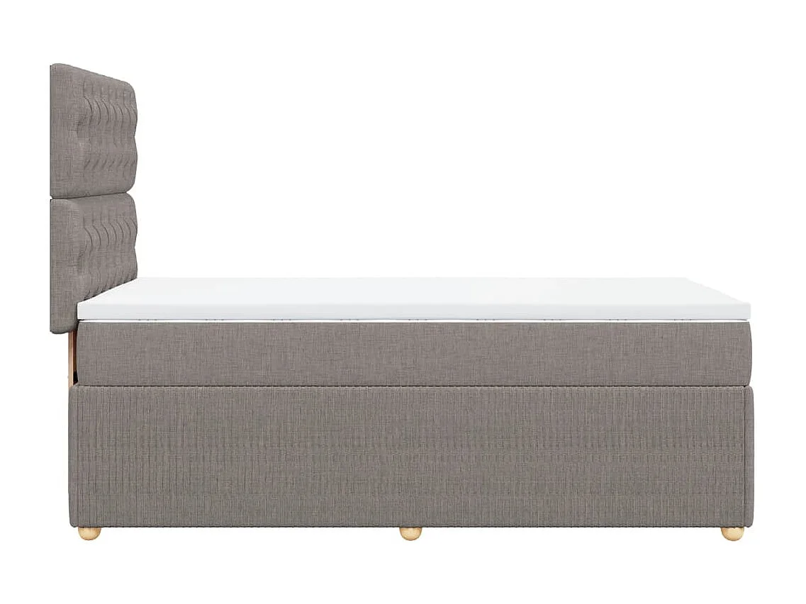 Sommier à lattes de lit avec matelas Taupe 90x190 cm Tissu