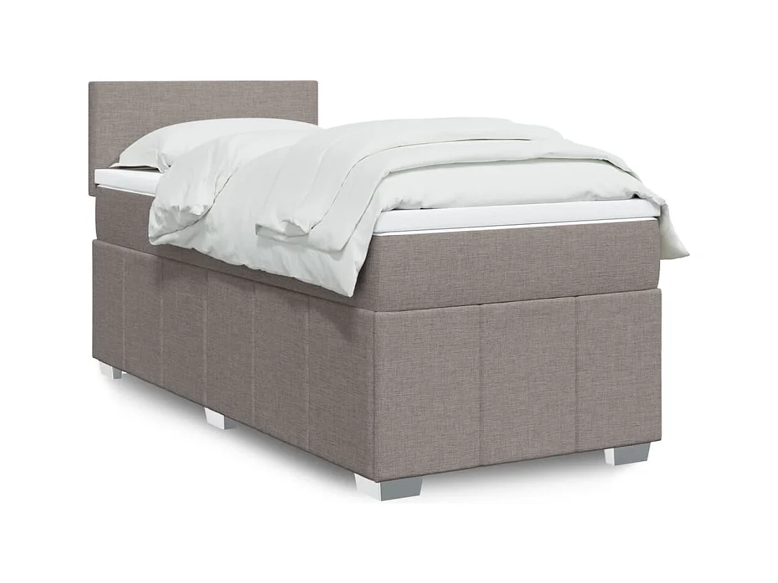 Sommier à lattes de lit avec matelas Taupe 90x190 cm Tissu
