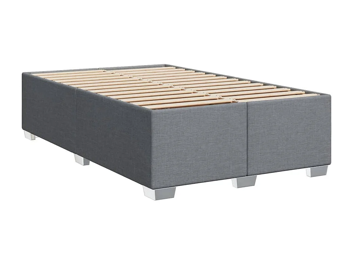 Cama boxspring com colchão 120x190 cm tecido cinzento-claro