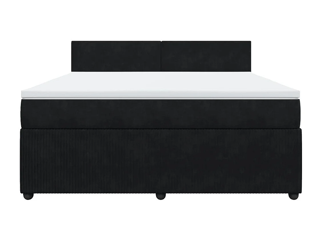 Cama com molas/colchão 180x200 cm veludo preto