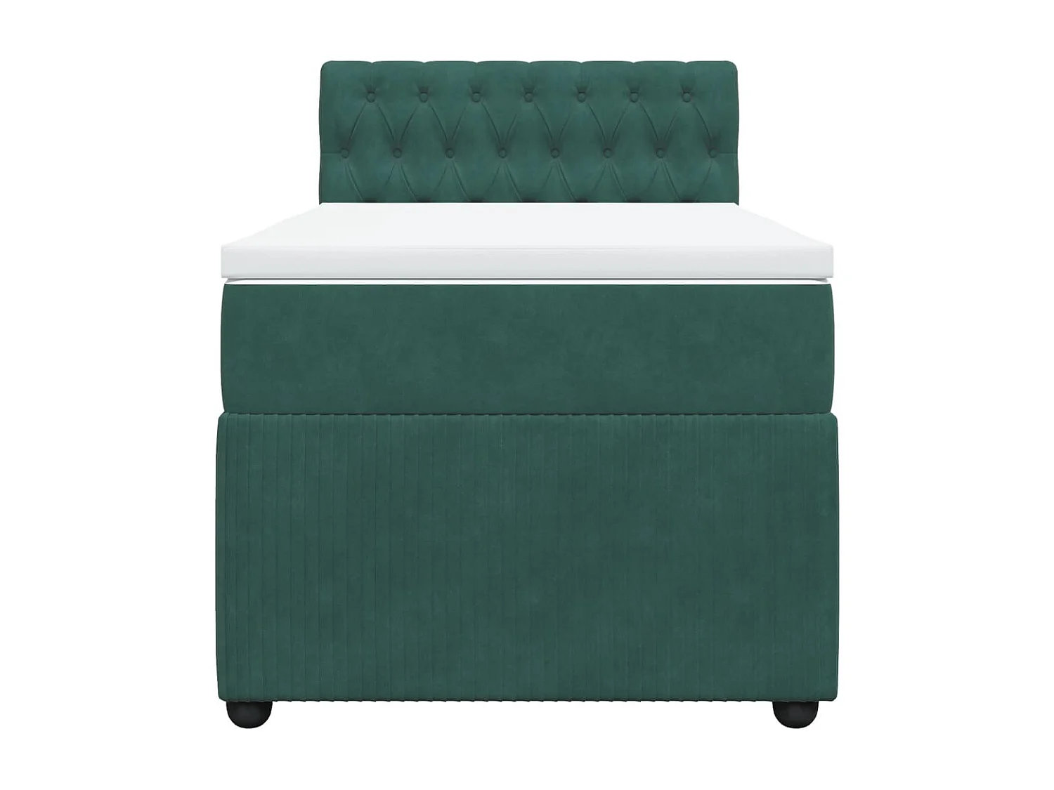 Cama com molas/colchão 90x190 cm veludo verde-escuro