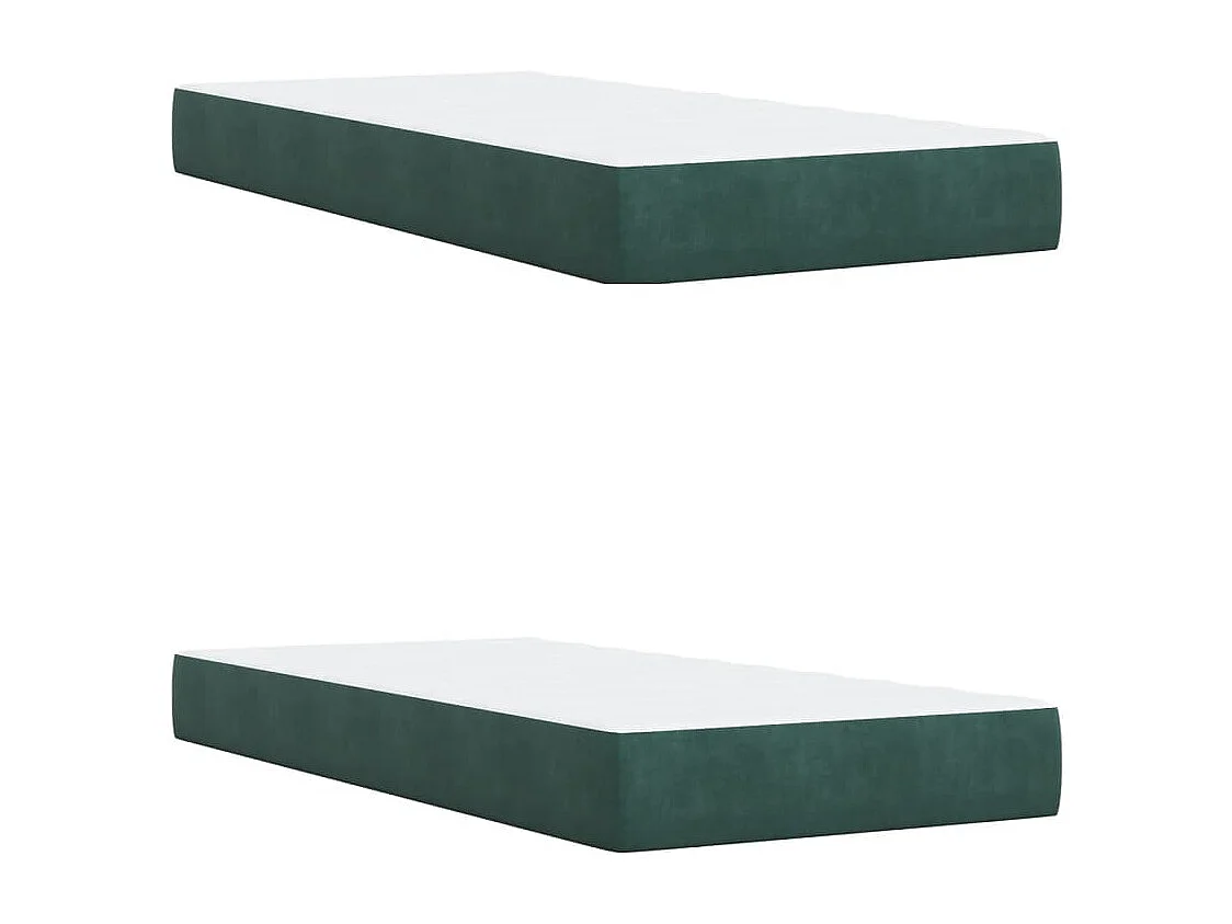 Cama com molas/colchão 200x200 cm veludo verde-escuro