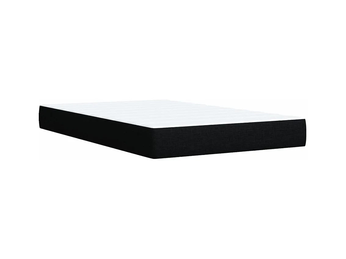Sommier à lattes de lit avec matelas Noir 120x200 cm Tissu