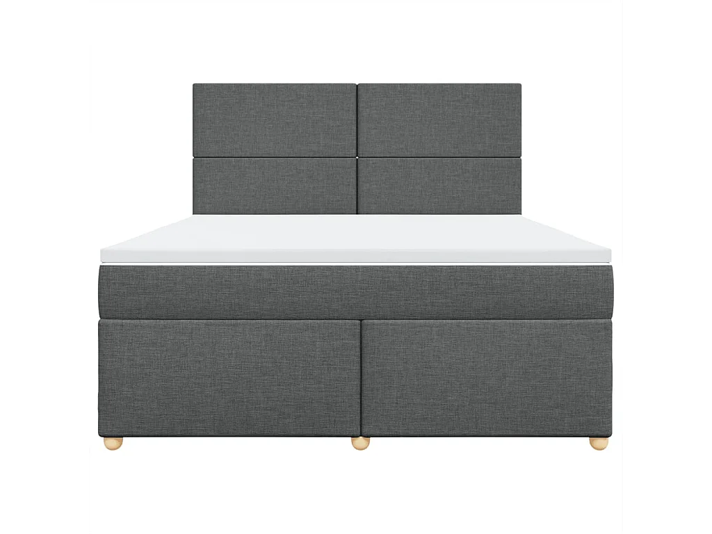 Sommier à lattes de lit avec matelas Gris foncé 180x200cm Tissu
