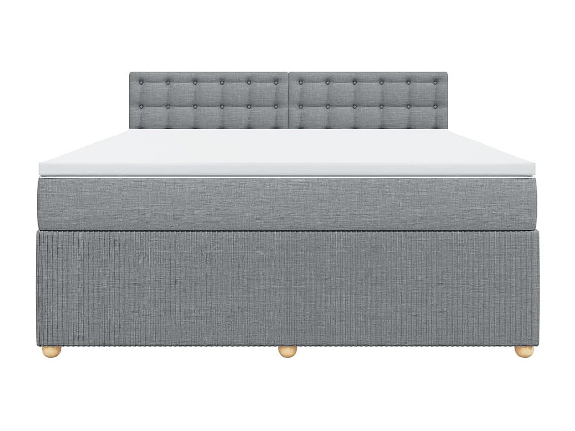 Sommier à lattes de lit avec matelas Gris clair 180x200cm Tissu