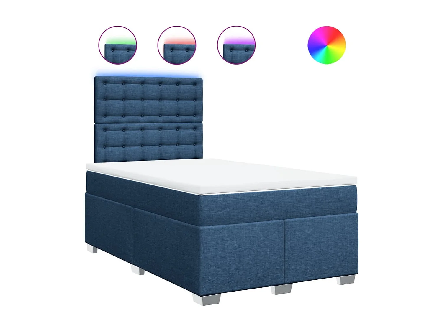 Boxspring met matras stof blauw 120x190 cm