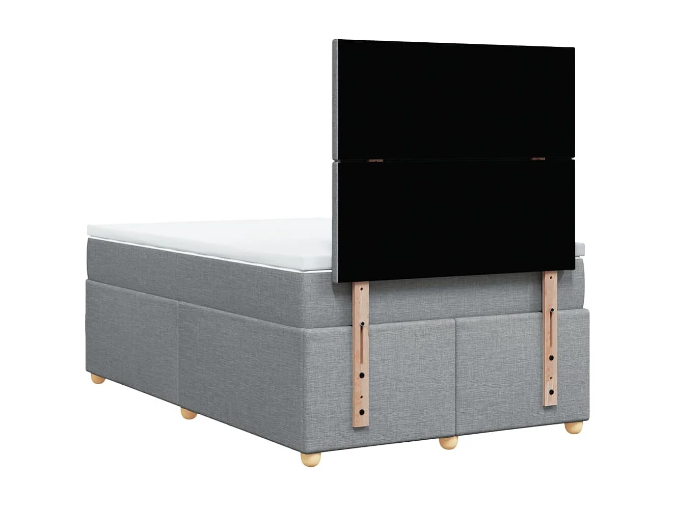 Sommier à lattes de lit et matelas gris clair 120x190 cm tissu