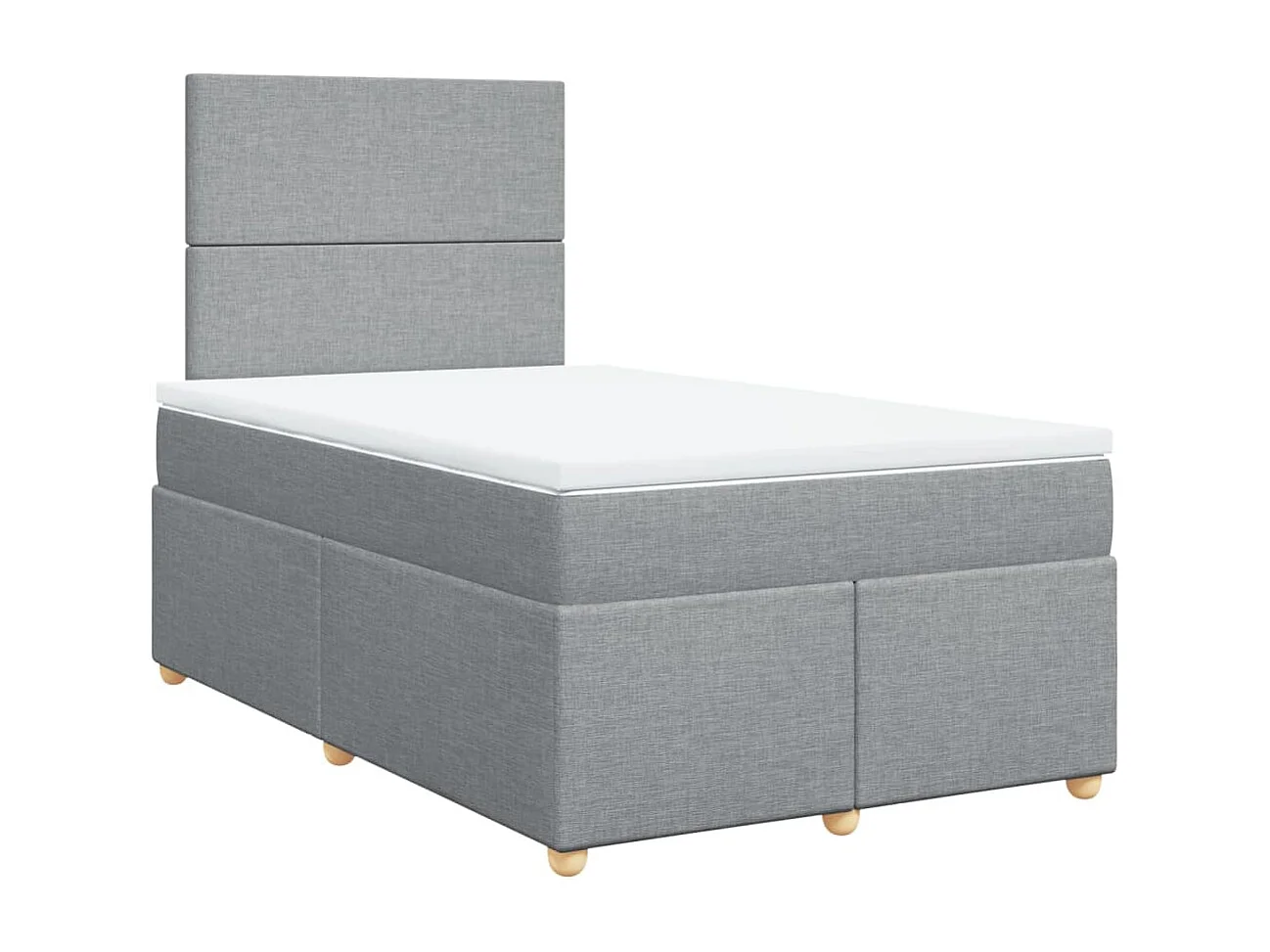 Cama boxspring com colchão 120x190 cm tecido cinzento-claro