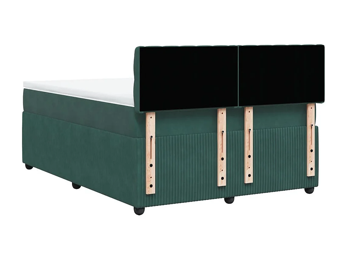 Sommier à lattes de lit et matelas Vert foncé 140x190cm Velours