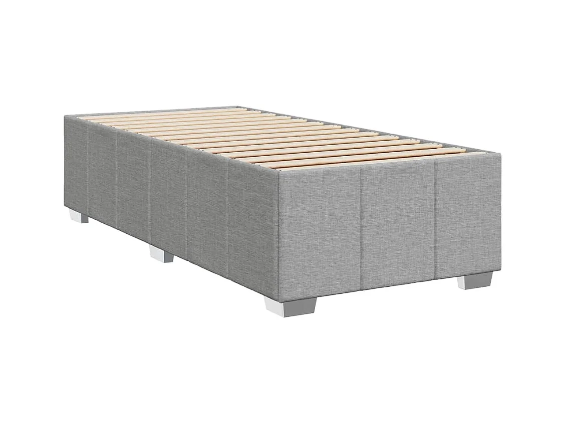 Sommier à lattes de lit avec matelas Gris clair 100x200cm Tissu