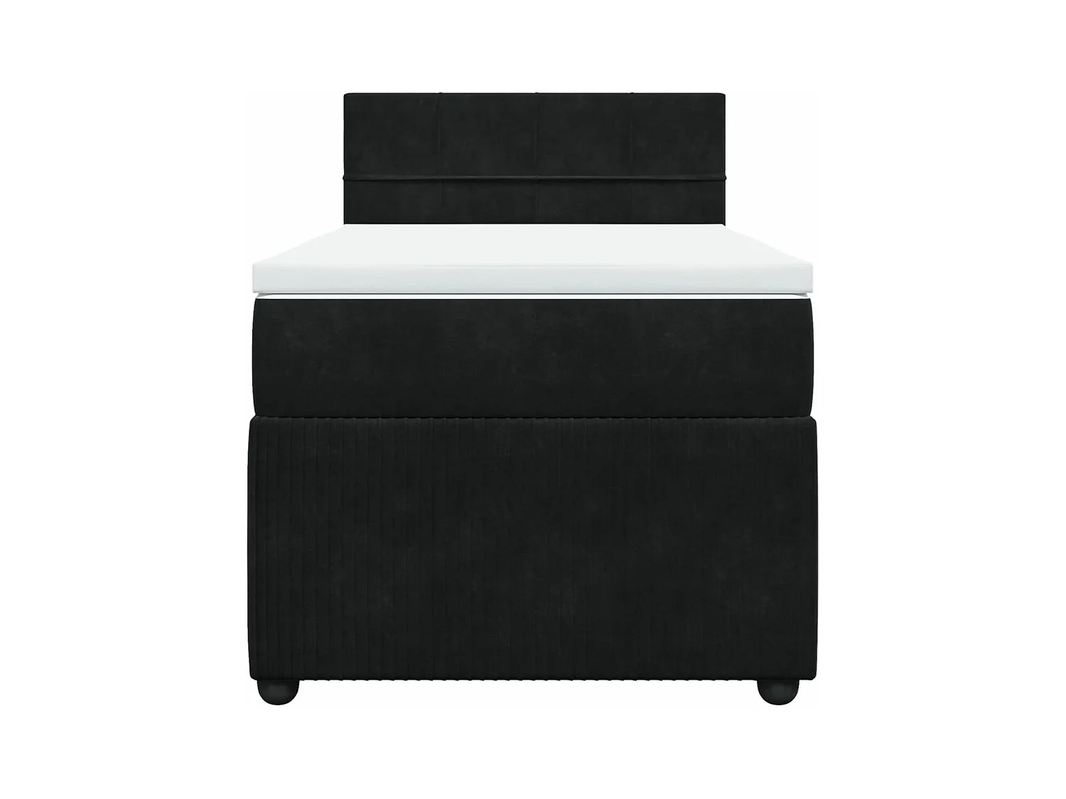 Sommier à lattes de lit avec matelas Noir 90x190 cm Velours