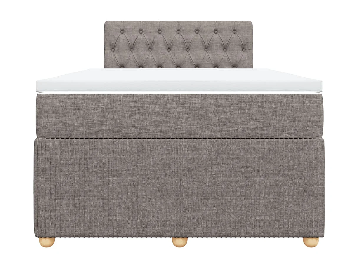 Boxspring met matras stof taupe 120x190 cm