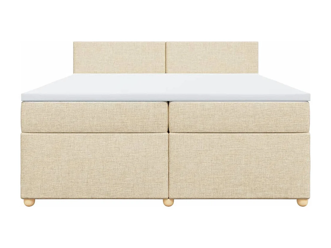Cama com molas/colchão 200x200 cm tecido cor creme