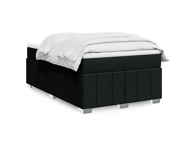 Sommier à lattes de lit avec matelas noir 120x190 cm tissu