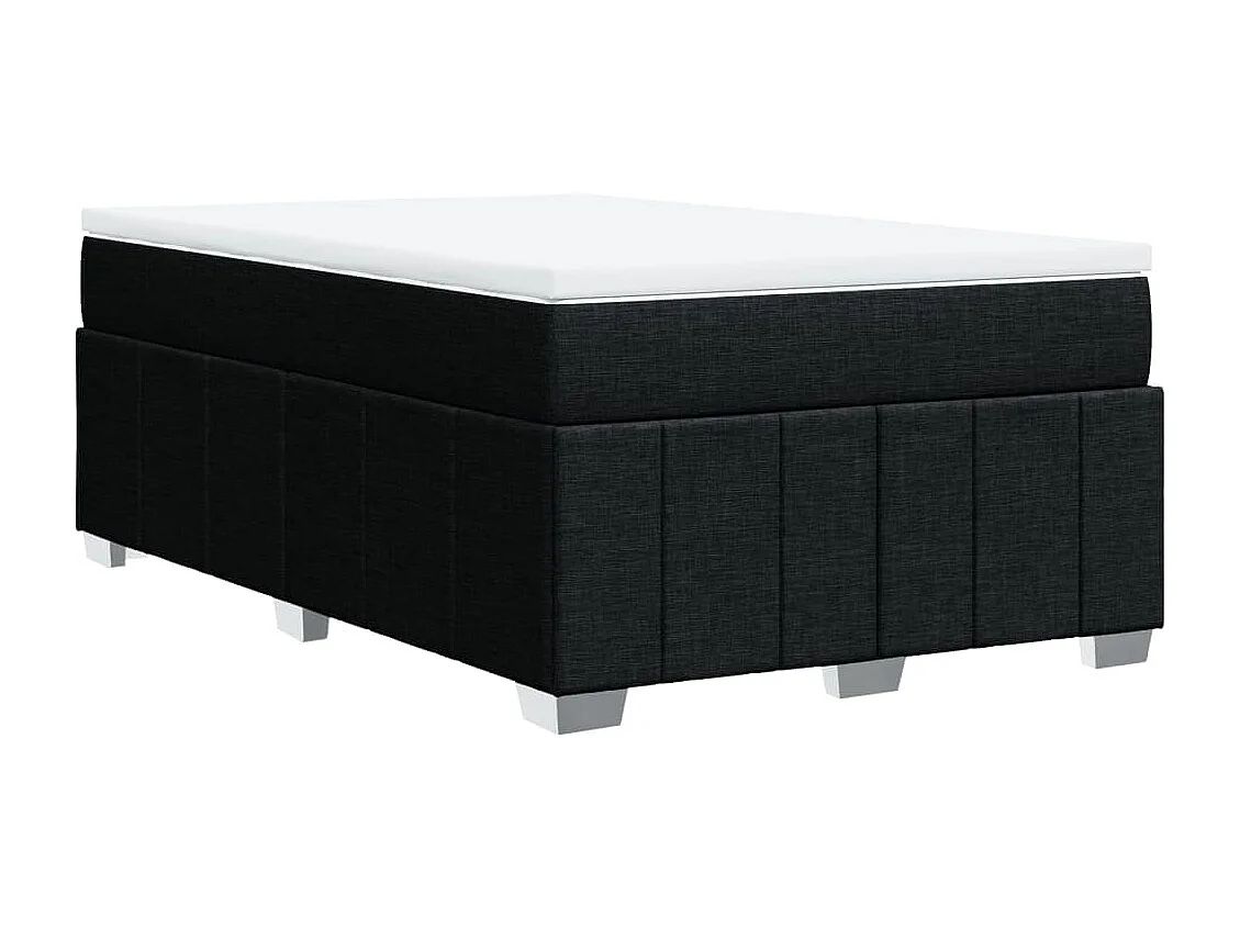 Sommier à lattes de lit avec matelas noir 120x190 cm tissu