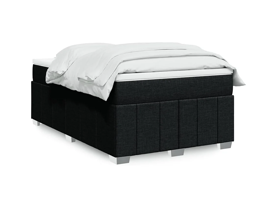 Sommier à lattes de lit avec matelas noir 120x190 cm tissu