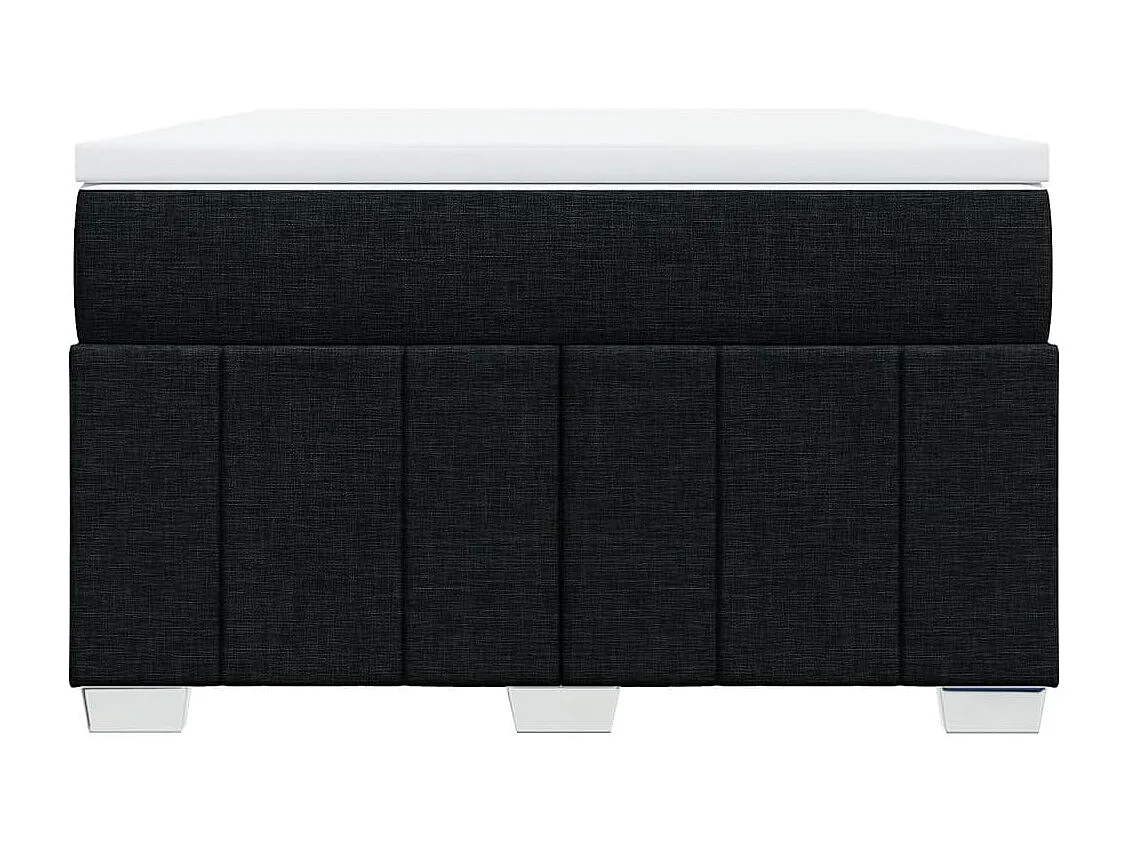 Sommier à lattes de lit avec matelas noir 120x190 cm tissu
