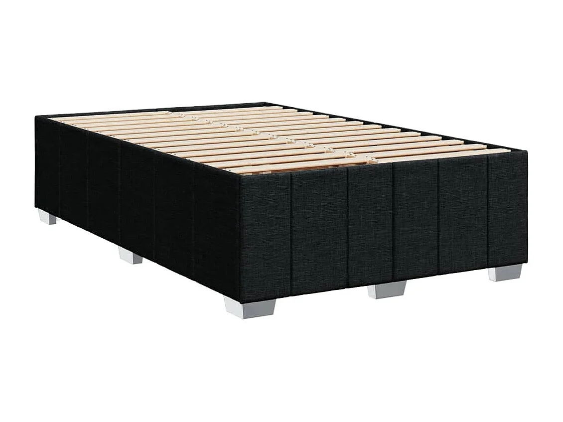 Sommier à lattes de lit avec matelas noir 120x190 cm tissu