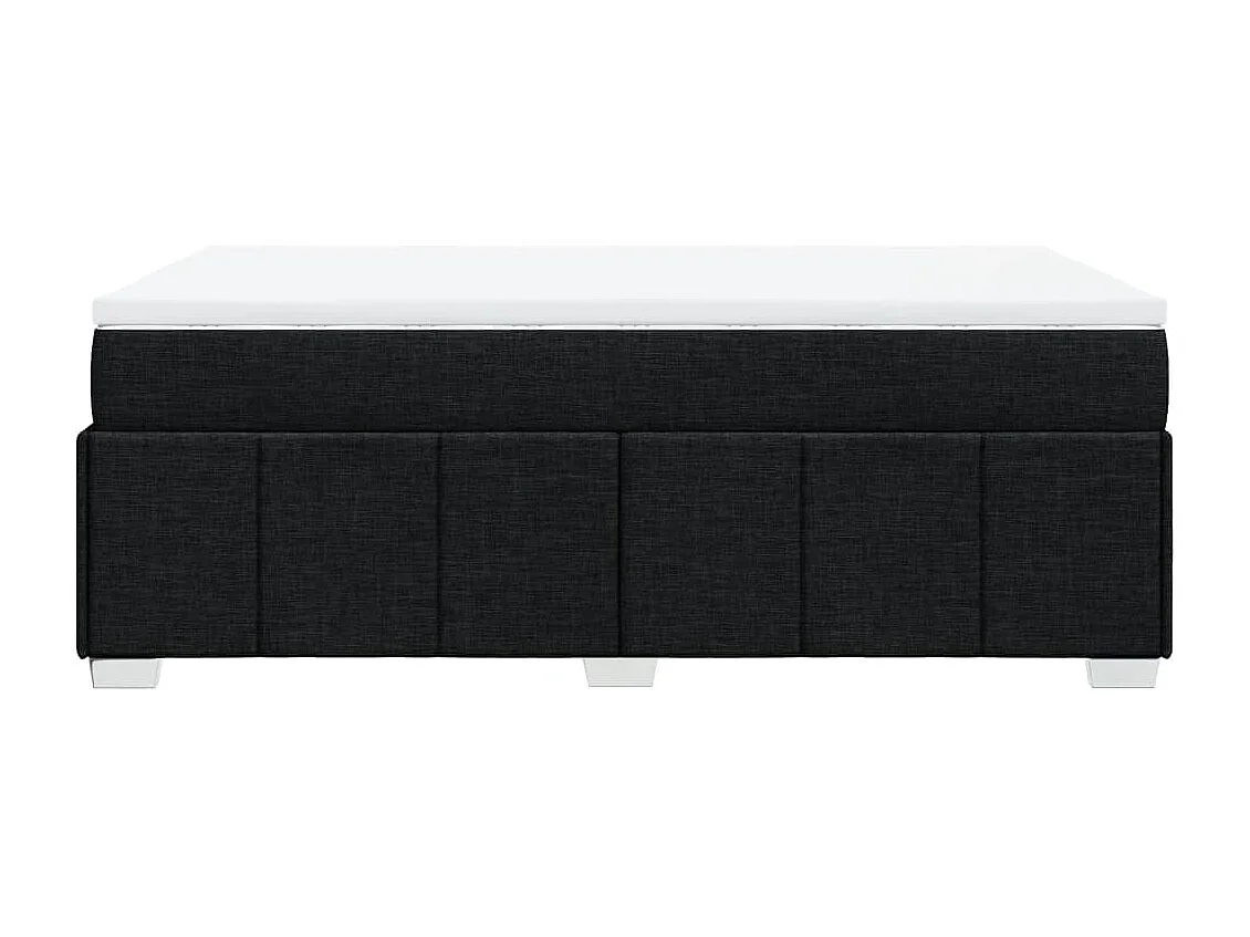 Sommier à lattes de lit avec matelas noir 120x190 cm tissu