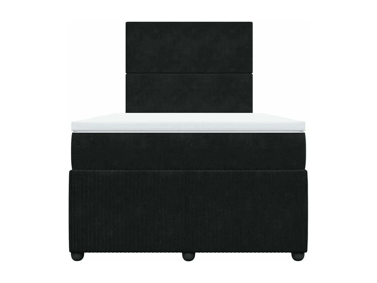 Cama box spring con colchón terciopelo negro 120x200 cm