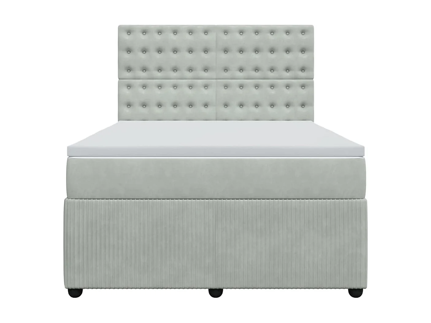 Sommier à lattes de lit et matelas Gris clair 140x200cm Velours