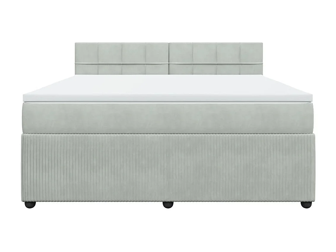 Sommier à lattes de lit et matelas Gris clair 180x200cm Velours