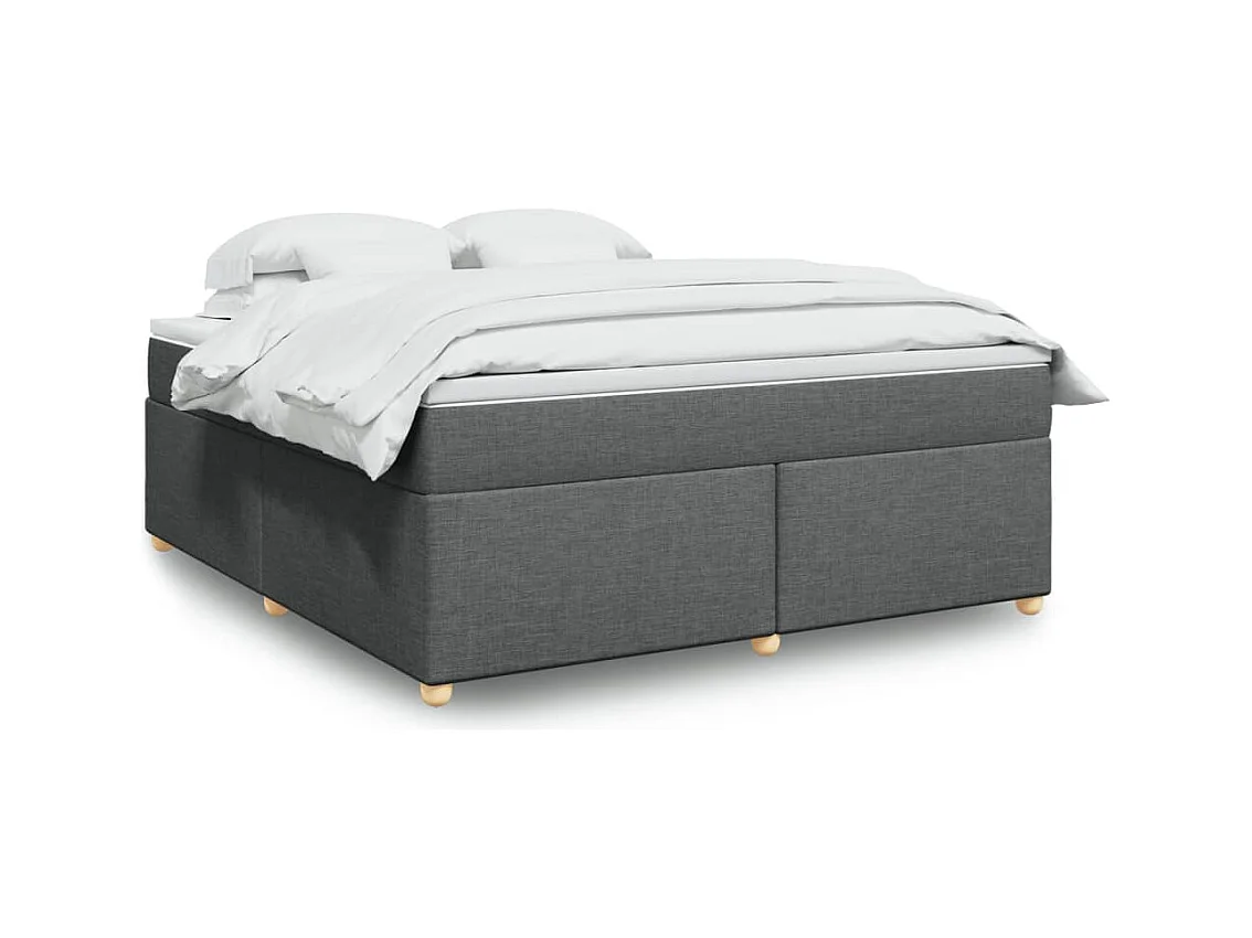 Sommier à lattes de lit avec matelas Gris foncé 180x200cm Tissu