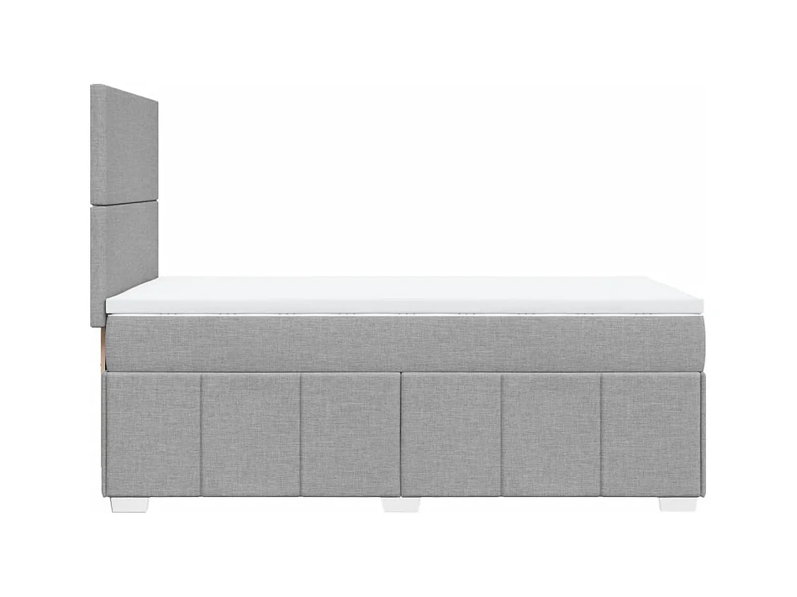 Cama com molas/colchão 90x190 cm tecido cinzento-claro