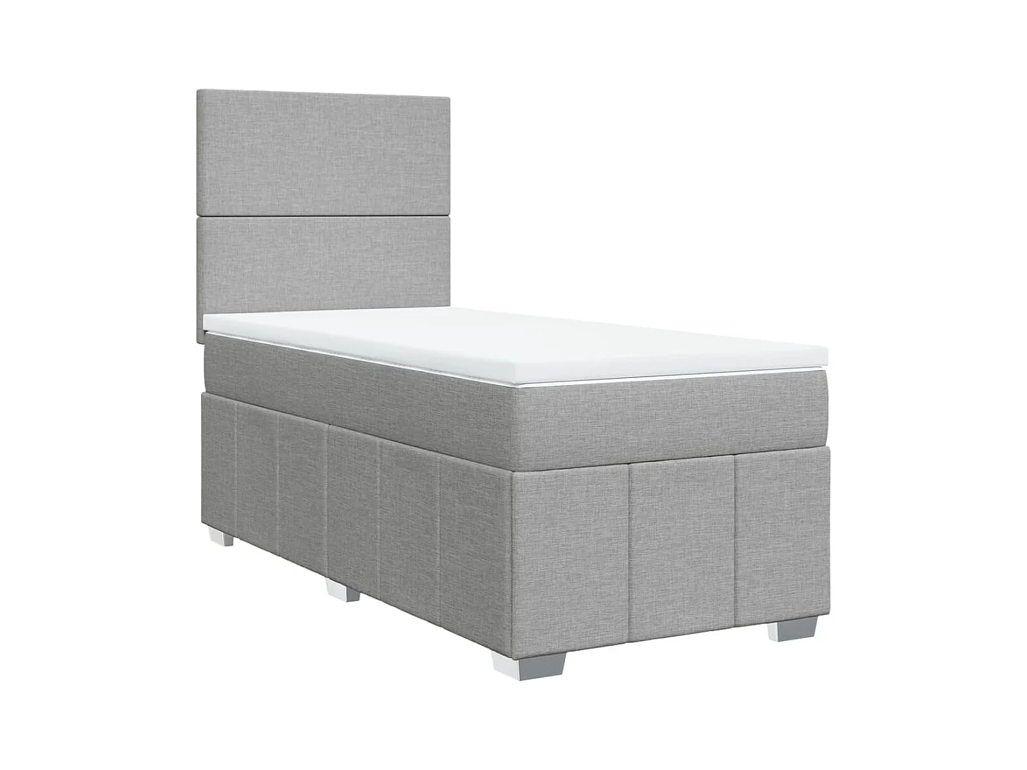 Cama com molas/colchão 90x190 cm tecido cinzento-claro