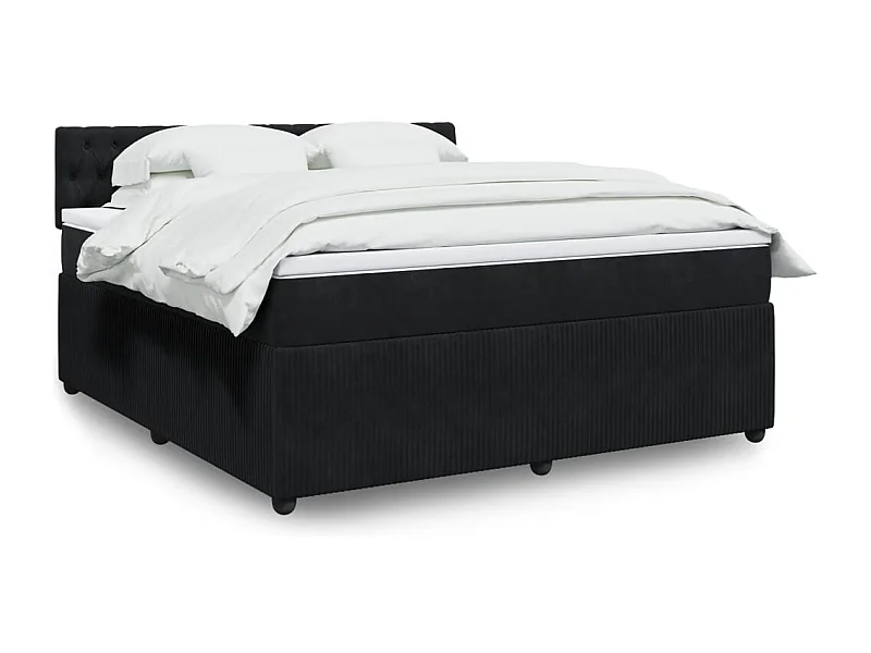 Cama com molas/colchão 180x200 cm veludo preto