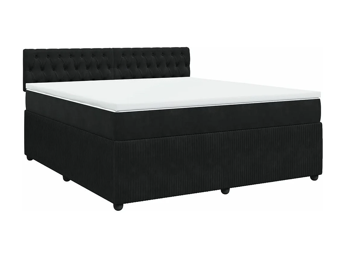 Sommier à lattes de lit avec matelas Noir 180x200 cm Velours