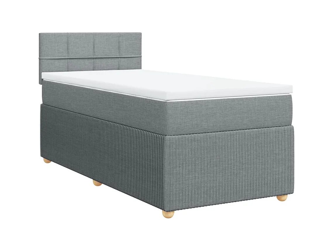 Cama com molas/colchão 80x200 cm tecido cinza-claro