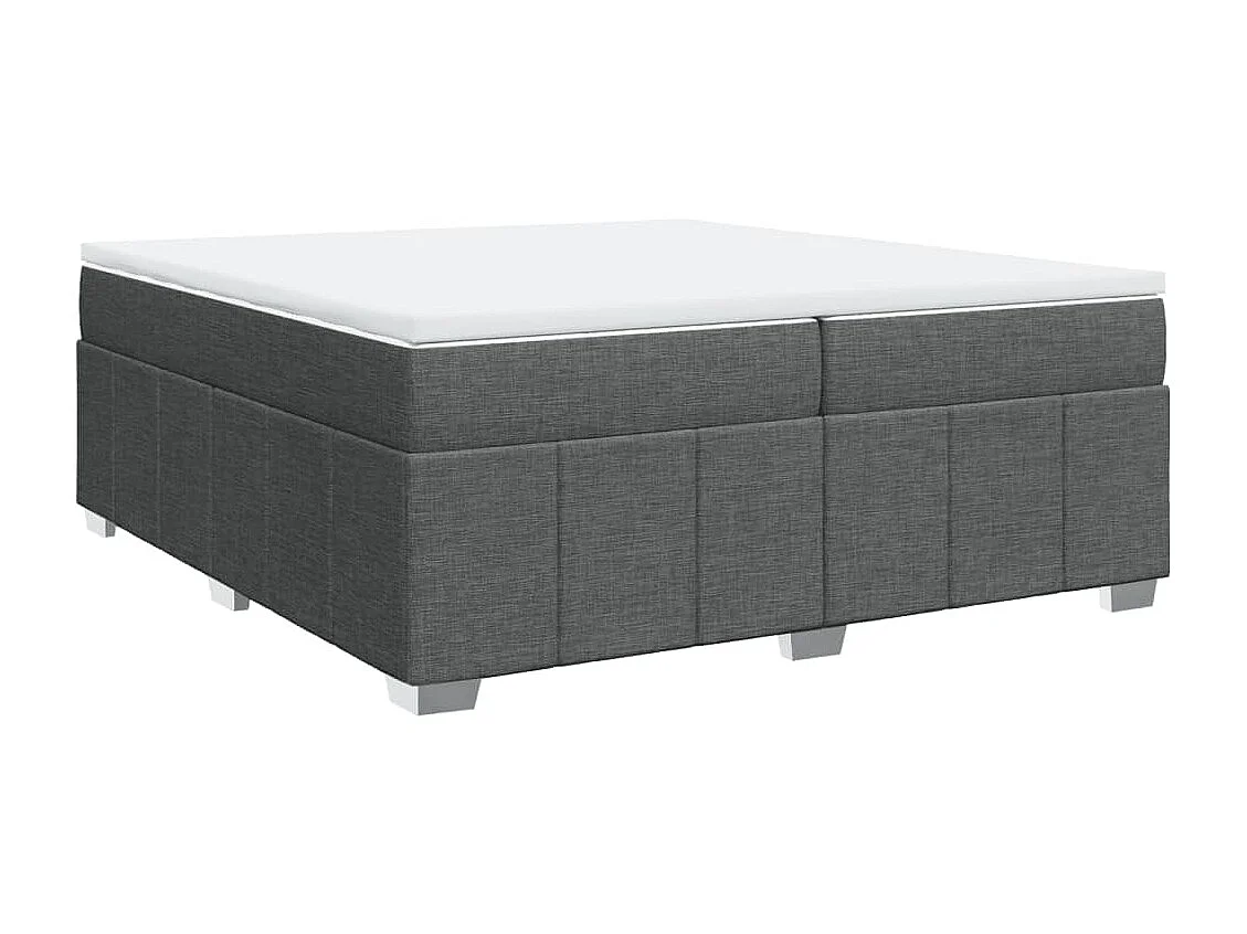 Sommier à lattes de lit avec matelas Gris foncé 200x200cm Tissu