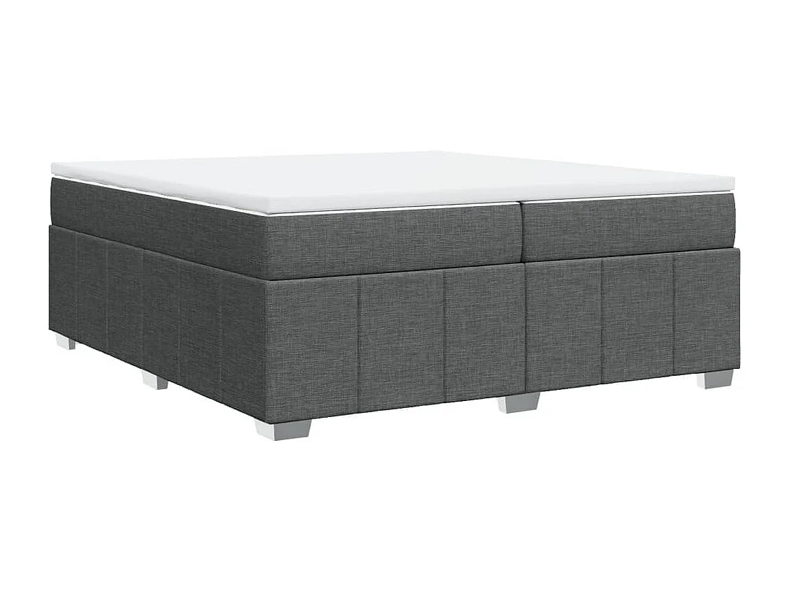 Sommier à lattes de lit avec matelas Gris foncé 200x200cm Tissu
