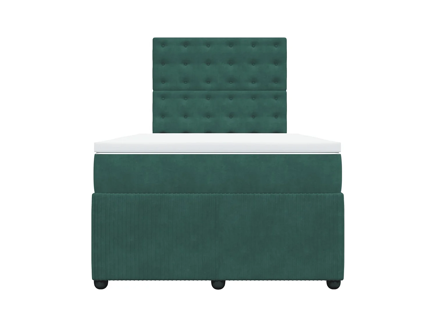Cama box spring con colchón terciopelo verde oscuro 120x200 cm