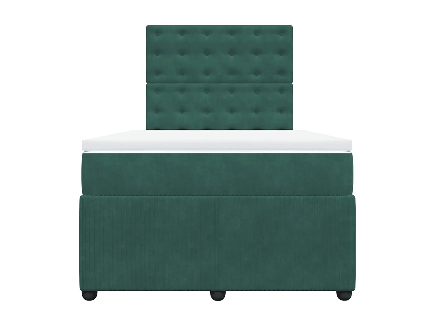 Sommier à lattes de lit et matelas Vert foncé 120x200cm Velours