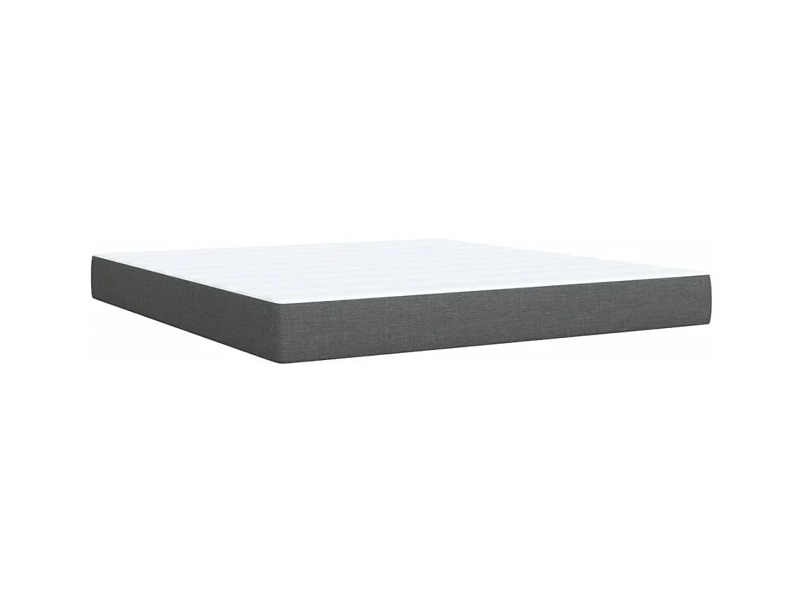 Sommier à lattes de lit avec matelas Gris foncé 180x200cm Tissu