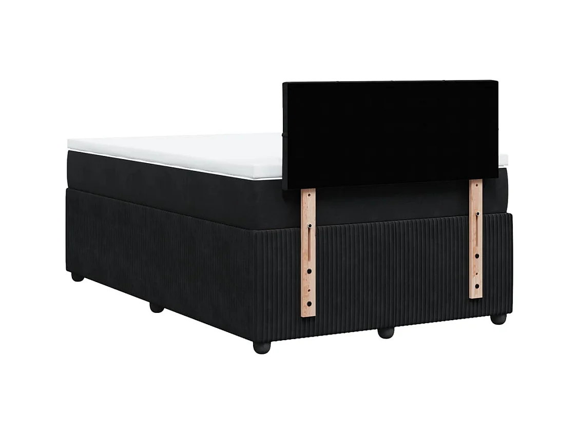 Boxspring met matras fluweel zwart 120x190 cm