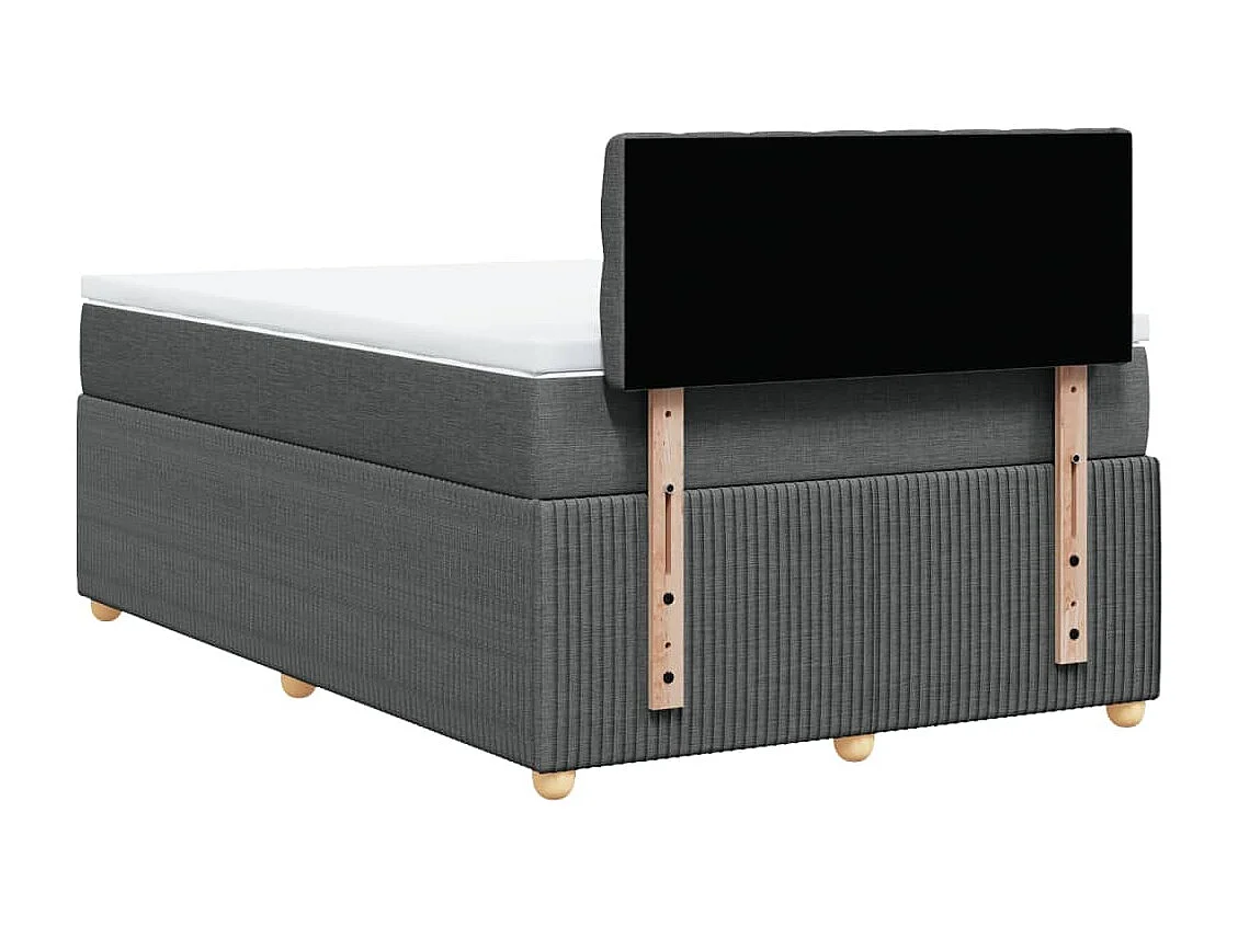 Sommier à lattes de lit avec matelas Gris foncé 120x200cm Tissu