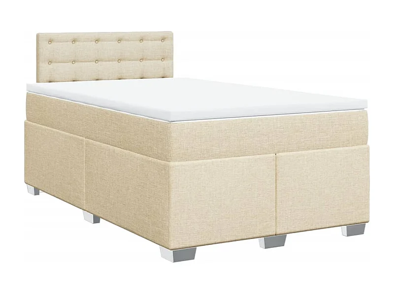 Cama boxspring com colchão 120x190 cm tecido cor creme