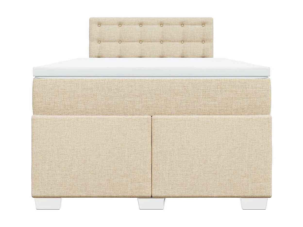 Sommier à lattes de lit avec matelas crème 120x190 cm tissu