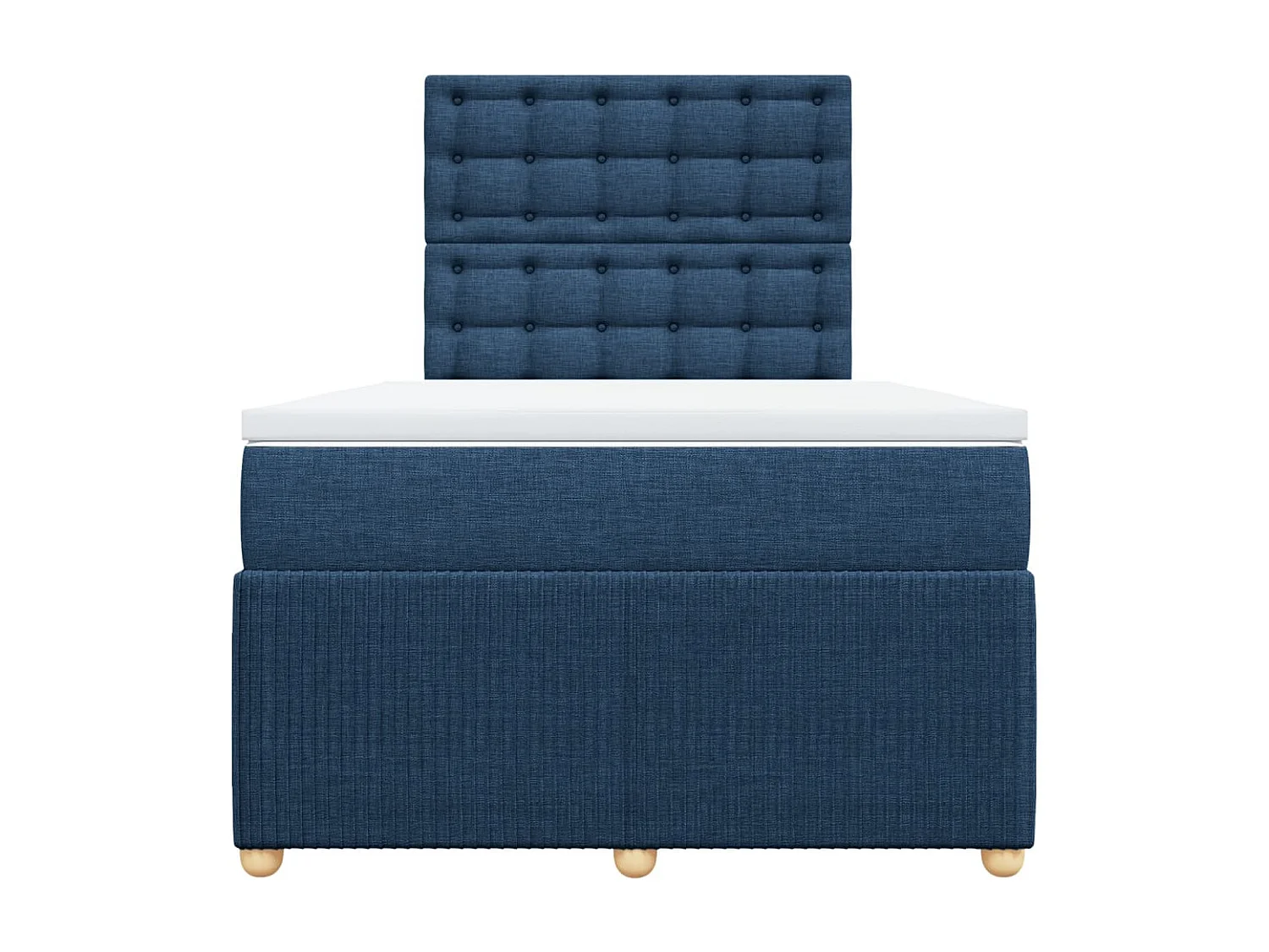 Cama box spring con colchón tela azul 120x200 cm