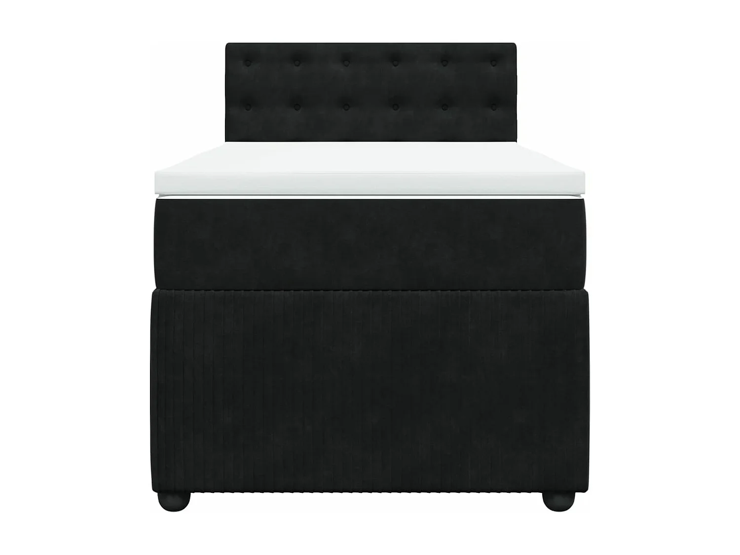 Sommier à lattes de lit avec matelas Noir 90x200 cm Velours