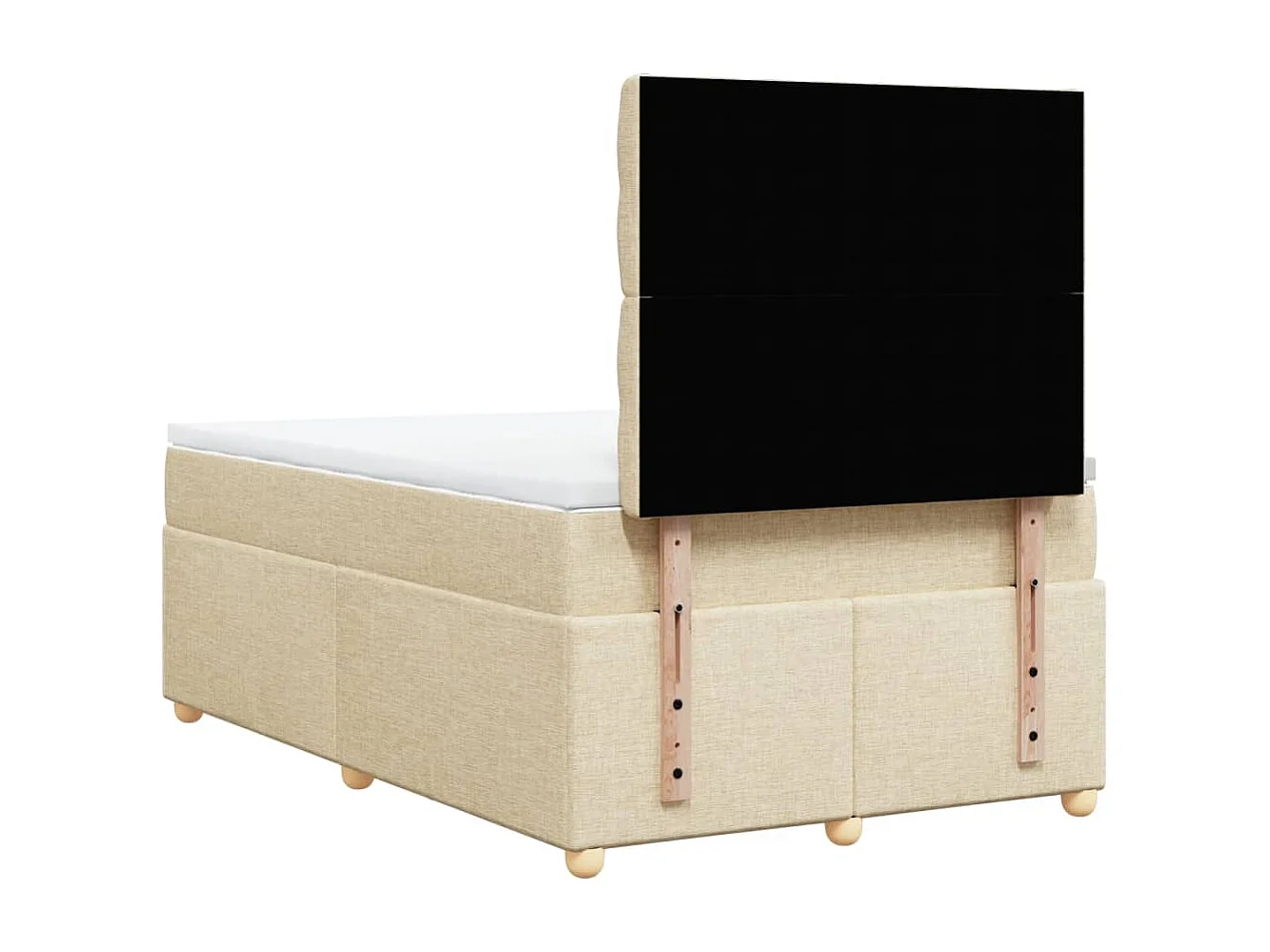 Boxspring met matras stof crèmekleurig 120x190 cm