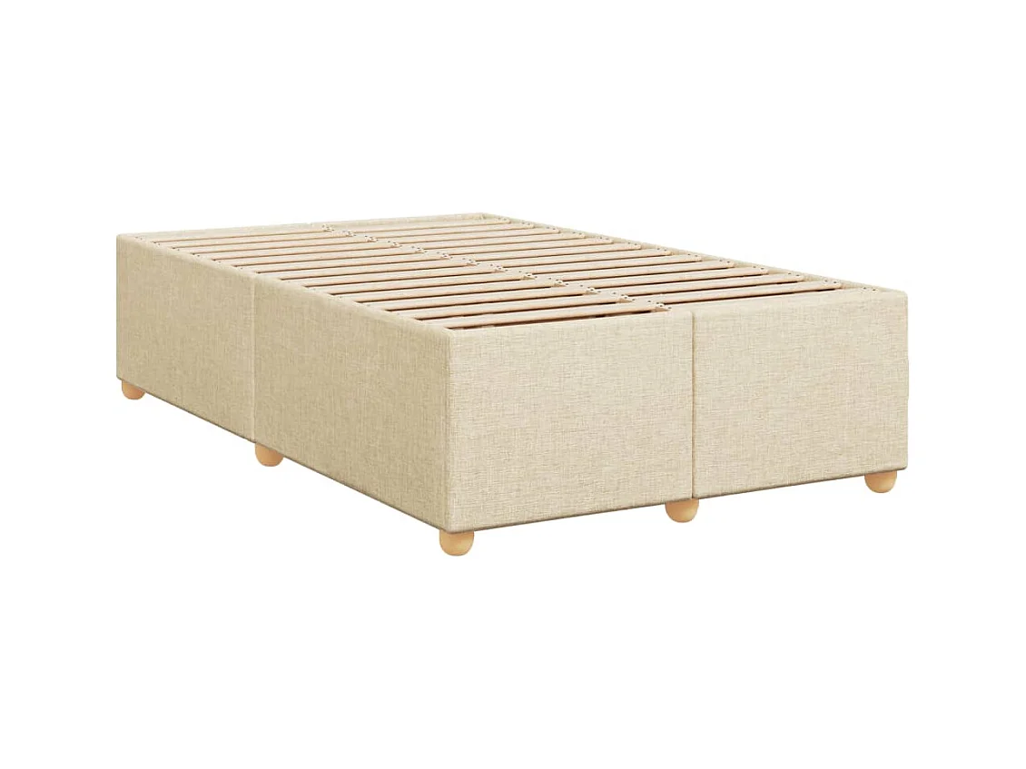 Sommier à lattes de lit avec matelas crème 120x190 cm tissu