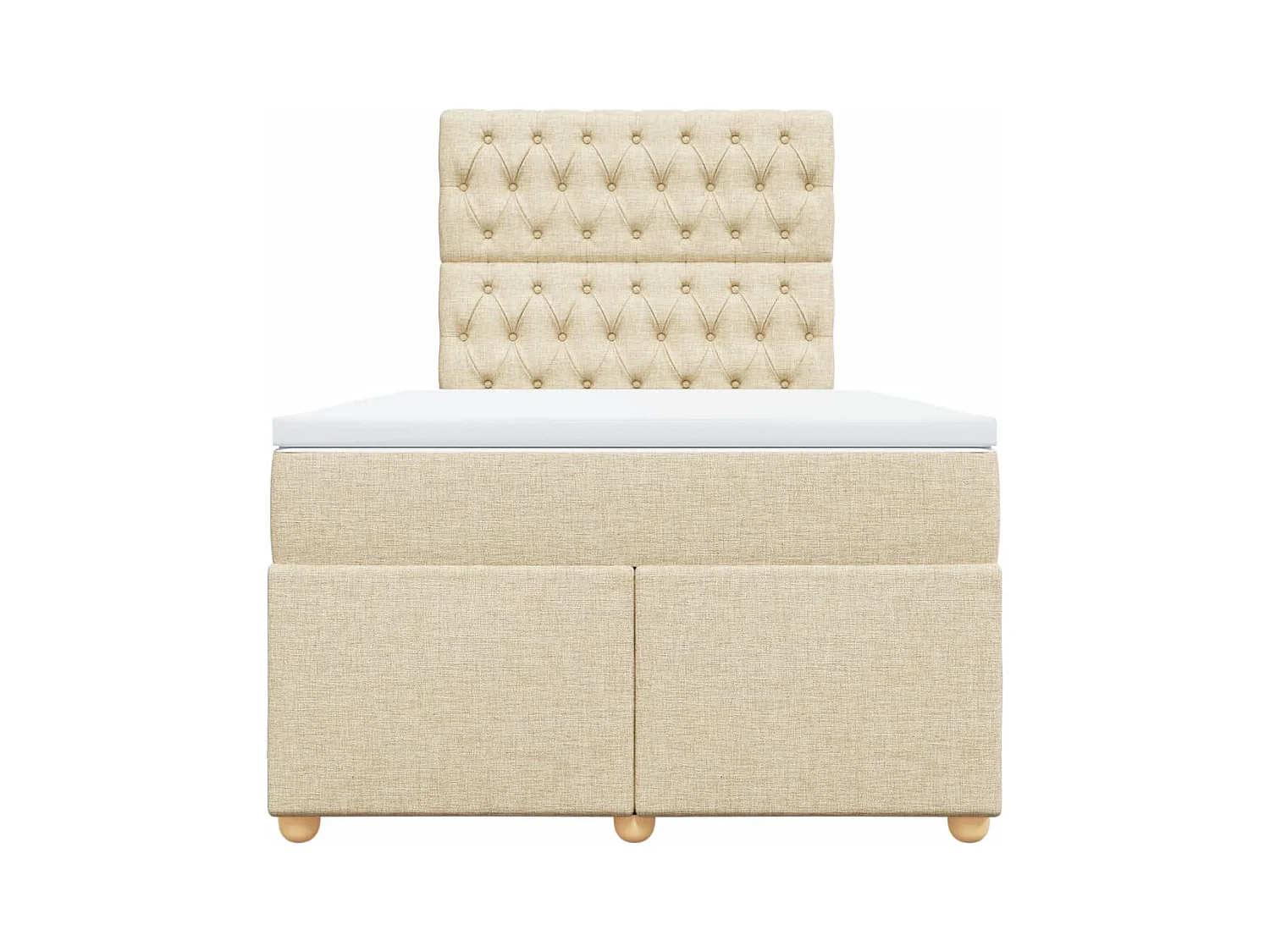 Sommier à lattes de lit avec matelas crème 120x190 cm tissu