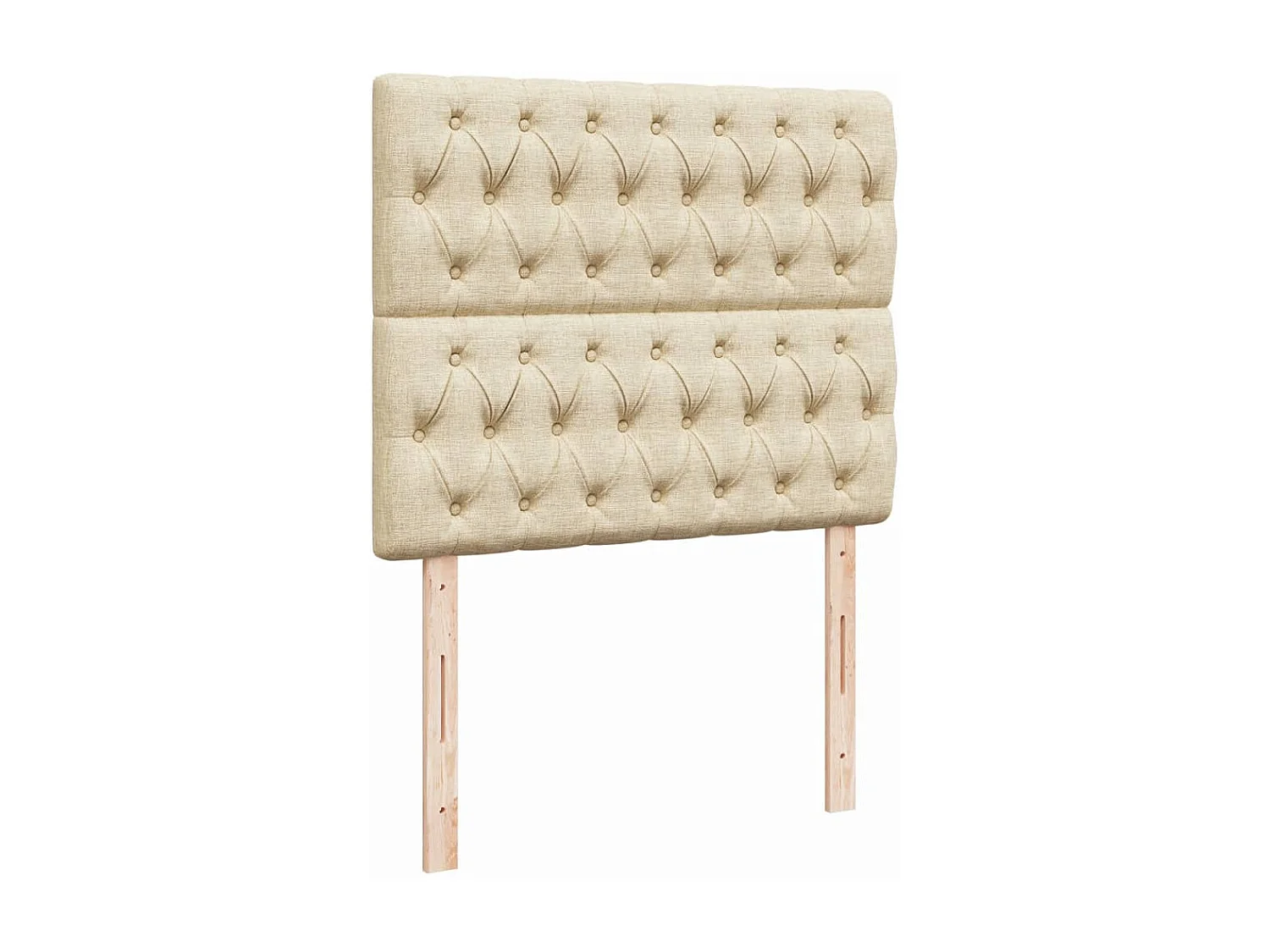 Cama box spring con colchón tela color crema 120x190 cm